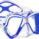 MARES Unisex Adult X-Vision Ultra Liquidskin Comfortable Scuba Diving Two Window Mask with Silicone Face Piece (Clear/Blue)