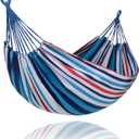 SUNCREAT Hammocks for Outside, Portable Heavy Duty Tree Hammock, Ocean Stripes