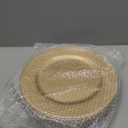 Okllen 12 Pack Plastic Gold Charger Plates, 13" Round Beaded Charger Plates for Wedding, Catering Event, Tabletop Decor