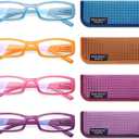 Madison Avenue 4 Pack Multicolor Blue Light Blocking Reading Glasses for Women, Flexible Spring Hinge Readers +1.0