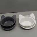 MateeyLife Elevated Cat Bowls, 2P Raised Food and Water Bowl Set for Indoor Cats & Small Dogs, Whisker Fatigue Cat Bowl, Anti Vomit Feeding Pet Bowls, 6 oz Each, Dishwasher Safe - White & Grey