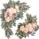 Faux Flower Swag Set of 2 for Wedding Welcome Signs Floral Swag Wedding Reception Ceremony Signs Decor (Champagne)