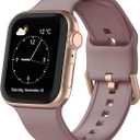Sport Band Compatible with Apple Watch Bands 44 /45 /46 /49mm, Soft Silicone Replacement Strap with Classic Clasp for iWatch Series 11 10 9 8 7 6 5 4 3 2 1 SE Ultra Women Men