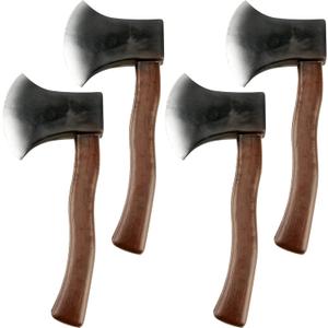 4 Pieces Foam Axe Prop Fake Hatchet Toy Costume Props for Lumberjack Butcher Halloween Costume Accessories Weapon Toy (Black)