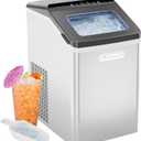 Iceman Pebble Ice Machine, Countertop Nugget Ice Maker Produces Chewable Pellet Ice in 20 Minutes, Makes 33lbs/Day, with One-Touch Cleaning Function and Ice Scoop/Basket Included Stainless Steel