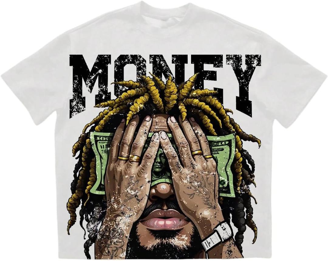 VIPWOLF Men's Figure Y2K Graphic Tee Shirt Vintage Short Sleeve Y2K Crew Neck Streetwear Novelty Summer T-Shirts (S)