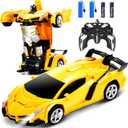 Dolanus Remote Control Car - Transform Robot RC Cars Contains All Batteries: One-Button Deformation and 360 Degree Rotating Drifting, Present Christmas Birthday Gift for Boys/Girls (Yellow)