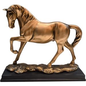 Horse Resin Statue - Horse Art Figurine - Decorative Home & Office Decor Ornaments for Desk, Bookshelf, Wine Cabinet to Attract Luck and Wealth (Q3)
