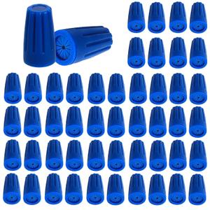 50PCS Waterproof Wire Electrical Connectors, Outdoor Seal Electrical Twist Nuts Caps Cable Terminal Connector for Landscape Light, Irrigation Valves, Wet Location Installation, 22AWG-12AWG, Blue
