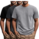 Ficerd 3 Pack Men's Big and Tall Shirts Short Sleeve Cotton Tee Crew Neck Basic Casual Top Loose Fit Summer T Shirts , 5XL