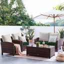 Favoyard Patio Chair Cushions 24 x 24 x 4 Inch Waterproof Outdoor Seat Cushions for Patio Furniture 3-Year Color Fastness Garden Sofa Couch Chair Pads with Handle & Adjustable Straps Set of 2, Green