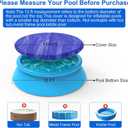 12FT Round Inflatable Pool Cover, Outdoor Swimming Pool Cover for Intex Above Ground Pools with Elastic Band, Waterproof and Dustproof, No Drain Holes, Prevent Leaves, Debris and Dust