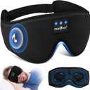 MUSICOZY Sleep Headphones, Bluetooth 5.4 Sleep Mask Headband Headphones Sleeping Eye Mask, Wireless Music Earbuds Earphones with HD Stereo Speakers for Side Sleepers, Cool Gadgets Unique Gift (Dark Black)