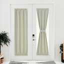 NICETOWN Farmhouse Door Curtain - Thermal Insulated Window Panels Energy Efficient Rod Pocket for Glass French Patio Door with Tieback, Doorway Curtains, 30 x 72 inches, Light Beige, 1 Piece (30"W x 72"L (Pack of 1))