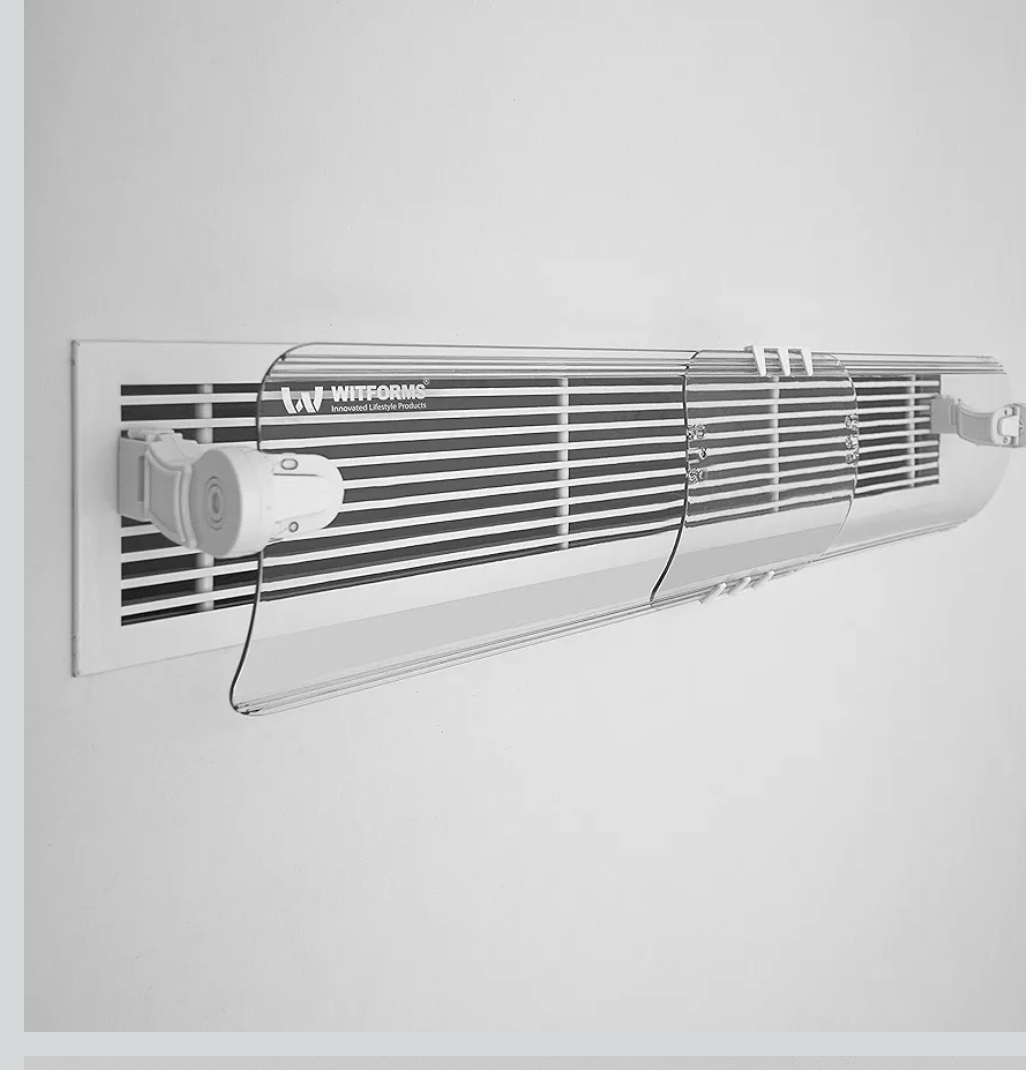 8681282304806	
WITFORMS CENTRAL Adjustable AC Air Deflector - 360° Rotatable - Extends 24" to 43" Length - Fits Most Standard Central Air Vents - Transparent Design - Measure Before Purchase