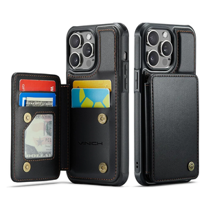 Vinich for iPhone 13 Pro Max Wallet Case with Card Holder, RFID Blocking Credit Slots Kickstand Shockproof Phone Cover Fit for iPhone 13 Pro Max 6.7" Black