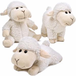 Tiny Heart Lamb Stuffed Animal Sheep Plush Toy 3 Pcs Cute and Super Soft Nursery Home Decor Bedroom Small Gift for Kids Boys and Girls Companions White