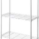 JS HANGER Wire Shelving Unit with Wheels, 5-Tier Heavy Duty Height Adjustable Rolling Metal Shelves for Storage, 550 lbs Capacity, 23.23''W X 13.4''D X 71''H, White