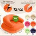 Novabright 12 Pcs Inflatable Chairs for Adults Blow Up Games Chairs Folding Portable Flocking Inflatable Sofa for Living Room Learning Camping Party (Colorful)