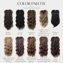 LEEONS Hair Toppers for Women 20-Inch Long Wavy Synthetic Wiglets With Bangs - Clip-in Hair Pieces for Thinning Hair, Balayage Chocolate Brown to Honey Blonde