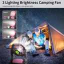 Portable Fan Rechargeable Camping Essentials, Cordless Camping Fan Battery Powered with Led Lights & 360Hook, USB Battery Operated Fans for Women,4 Speeds Tent Portable for Traveling X23 Pink