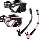 Aegend Snorkeling Gear for Adult Kid - Anti-Fog Mask with Top Dry Valve, Size: Large-X-Large