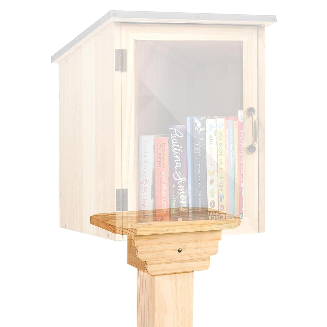 Little Library Mount, 11x8x4 inches Little Library Box Bracket Holder with Pre-Drilled Holes & Grooved Top & Screws, Fits 4x4 Post, Easy Installation for Neighborhood School Community Book Sharing Box