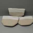 3 Pcs Cotton Rope Plant Basket with Plastic Liner Rustic Plant Basket Planters Modern Woven Decorative Pots for Home Flower Indoor Storage Decor, 7.5 x 6.5 Inches(White, Beige)