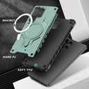 for Samsung Galxy S25 Ultra Case.Hard Phone Cover with Strong Magnetic Heavy Duty Protection.Reinforcement of The Four Corners.Anti-Slip Anti-Fingerprint (Green, S25 Ultra)