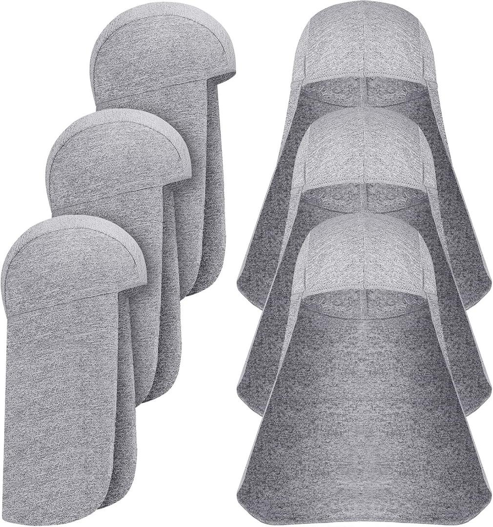 Sintege 6 Pieces Hard Hat Sun Shade Cooling Skull Cap Sun Neck Protector Quick Dry Neck Shade for Women Men (One Size, Light Gray)