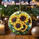 Christmas Ornaments, Dodosky 2.8in Ceramic Sunflower Ornament, Xmas Decor, Christmas Tree Ornaments, Xmas Decorations for Tree, Holiday Ornament, Gift Ideas, Sunflower Gifts for Women, Friend