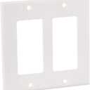 Leviton 2-Gang Decora/GFCI Device Wallplate, Standard Size, Thermoplastic Nylon, 80409-NW, White