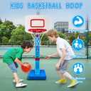 Toddler Basketball Hoop Indoor Outdoor - Height Adjustable 27.6-54 Inches (5 Slots), Kids Basketball Hoop with 4 Inflatable Balls & Pump, Safe Toddler Toys for 1-6 Year Old Boys Girls