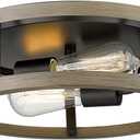 EAPUDUN Farmhouse Flush Mount Ceiling Light, 13" Imitation Wood 2-Light Fixture, Retro Style Lamp for Hallway, Entryway, Bedroom, Kitchen, Dining Room