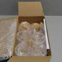 Yaomiao 6 Cotton Pad Holder Bathroom Container, 10 oz Cotton Ball Swabs Dispenser, Clear Plastic Apothecary Jar Organizer with Bamboo Lids for Storage Floss Pick Makeup(Wood Color)