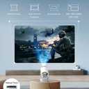 Mini Projector with WiFi and Bluetooth, Support 4K 170 ANSI Auto Keystone Correction, 5W Soundbase Speaker, 210 Rotatable Portable Projector, 25"-110" Screen Video Projector for Smartphone/Laptop