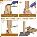 262 ft/80 m Sisal Rope for Cat Scratcher, 1/4 inch/ 6 mm Thick Twine for Cat Scratching Post Cat Tree Replacements DIY Craft Projects, Jute Hemp Rope with 4 Random Colors Cat Toys