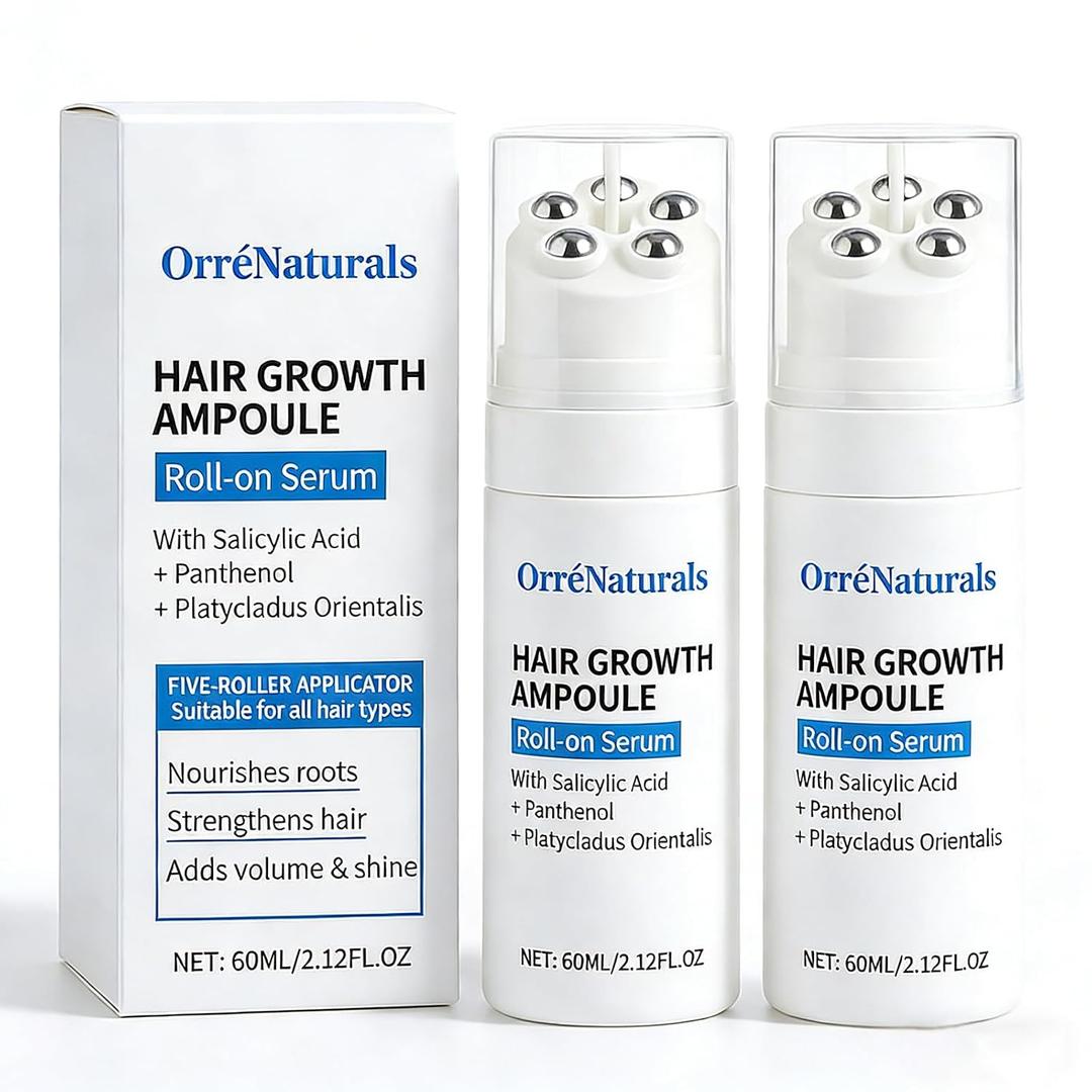 Orrenaturals Hair Revival Ampoule, Hair Growth Serum Roll on with Salicylic Acid, Hydrating & Strengthening Care for Thicker, Stronger and Fuller Hair (2)