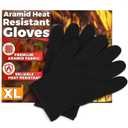 Heat Resistant Gloves  Aramid Oven Gloves with Fingers for Cooking & Grilling, Lightweight BBQ Gloves with Cotton Lining, Non-Slip, 9.45"x3.94" Kitchen Mitts for Baking & Frying, Great Gift for Chefs
