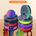 TECBEARS Dual Color PLA Filament Bundle, Matte PLA 3D Printer Filament Bundle, Dimensional Accuracy +/- 0.02 mm, 250g Spool, 8 Rolls, 2kg in Total