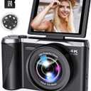 4K Digital Camera for Photography, 56MP Autofocus Vlogging Camera with 3" 180° Flip Screen, 16X Zoom Compact Travel Camera for Beginners & Teens with 32GB SD Card Included