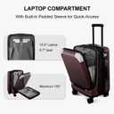 LEVEL8 Grace Large Carry on Luggage, 20 Inch Expandable Hardside Suitcases with wheels, Abs+Pc Harshell Spinner Luggages with Tsa Lock, Red, 20 Inch - EXT