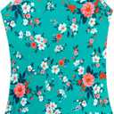 Girls Swimsuit One Piece Bathing Suit with Adjustable Straps Cute Little Kids Swimming Suits Beach Swimwear 4T-12 (10, Green Floral)