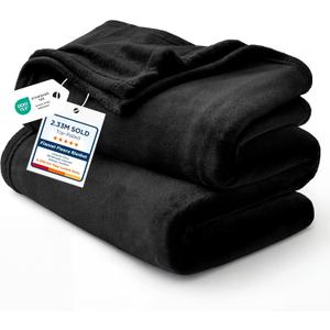 Bedsure GentleSoft Fleece Bed Blankets Full Size Black - Soft Lightweight Plush Fuzzy Cozy Luxury Blanket Microfiber, 84x90 inches