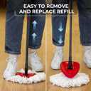 O-Cedar Easywring Microfiber Spin Mop & Bucket Floor Cleaning System with 1 Extra Refill,Red / Gray