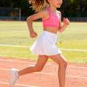 2-3 Pack Girls Flowy Butterfly Shorts with Pockets Liner 2 in 1 Skirt for Fitness, Athletic Running Sports (White)