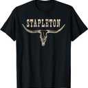 Vintage StapIeton Last Name Personalized 90s Style T-Shirt - Black, Large