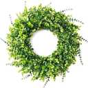 26 Inch Artificial Eucalyptus Wreath for Front Door, Year-Round Greenery, UV & Weather Resistant