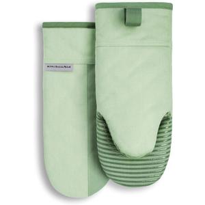 KitchenAid Beacon Two-Tone Non-Slip Oven Mitt Set, Pistachio/Graphite Green, 5.75"x13", 1 Piece