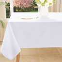 Smiry Rectangle Table Cloth, Waterproof Anti-Scratch Polyester Tablecloth, Decorative Washable Fabric Table Cover for Dining, Buffet, Parties and Outdoor, 54x78, White